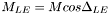 $ M_{LE} = M cos \Delta_{LE} $